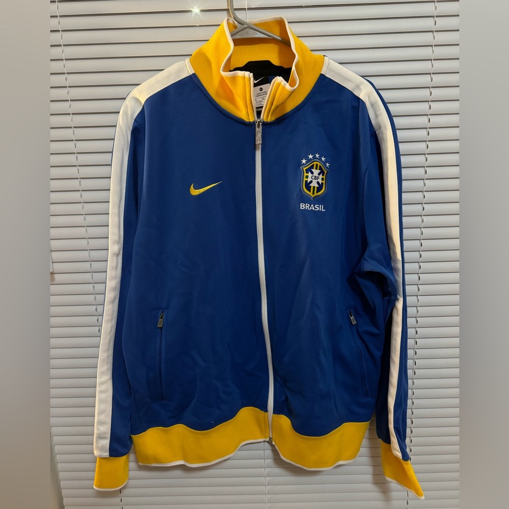 Vintage Nike Brasil Football Soccer Full Zip Jacket Size XL
